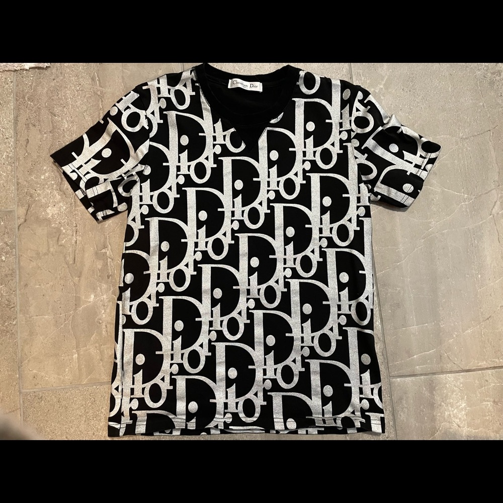 Dior Mens Silver Logo Tee
